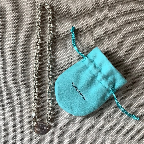 Tiffany & Co. Jewelry - Tiffany & Co. Oval Tag Sterling Choker Necklace